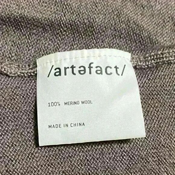 Artefact Brosnan Merino Wool Sweater L Sparrow Grey Cozy Warm NWT - Picture 5 of 6